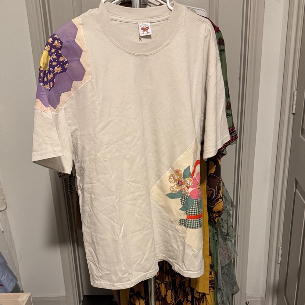 Floral Patchwork Cream T-Shirt
